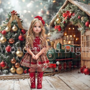 Weihnachten Zug digitaler Hintergrund - Weihnachten digitaler Hintergrund - Winter Hintergrund