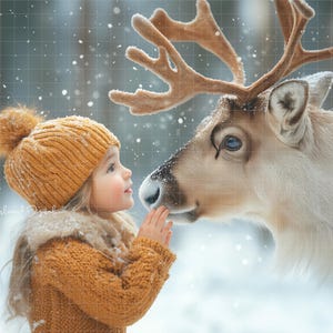 Reindeer Digital Backdrop, Winter Digital Backdrop, Christmas Digital Backdrop, Winter Photography Backdrop for Photo Compositions