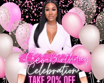 CEO Birthday Flyer, DIY Flyer Template Design, Celebration Flyer, Sale Flyer, Hair Flyer, Beauty Boutique Flyer, Premade Business Flyer