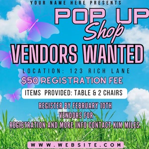 POP UP SHOP flyer, E-flyer, Social Media Flyer, shop now flyer, Beauty Template, Premade Flyer, Premade Template, canva flyer template