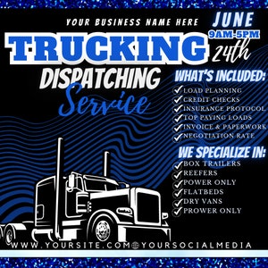 Truck Dispatcher Flyer, DIY Flyer Template Design, Trucking Services Flyer, Logistics Flyer, Truck Dispatching Flyer, Premade Flyer Design