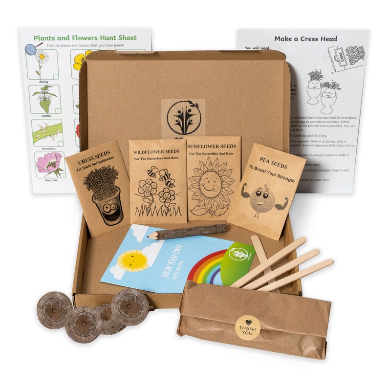 Grow Your Own Kit Kids. SEEDS FOR KIDS. Gardening for kids. Seed kits