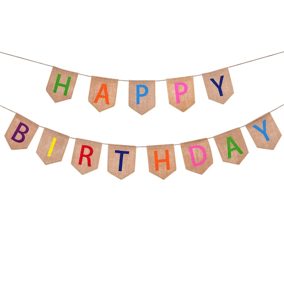 Wimpelkette „Happy Birthday“ Aus Jute – Rustikale Geburtstagsdeko | 3,5 M Lang, Schwarz