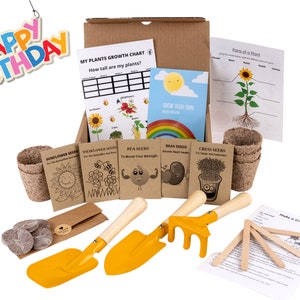 Happy Birthday Gift for Kids, Seed kits for kids, Garden set for kids, Kids gardening kit, Children gardening kit