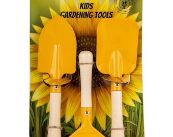 Garden tools for kids. Kids Gardening Tools Set - 3pc Metal Garden Tools Toy Set with Hand Fork ,Trowel and Rake. Quality Gardening Set.