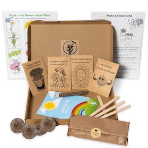 Kids Activity Box, Set da giardino per bambini, Kit da giardinaggio per bambini, Kit di semi per bambini, Kit da giardinaggio per bambini, Coltiva il tuo kit per bambini