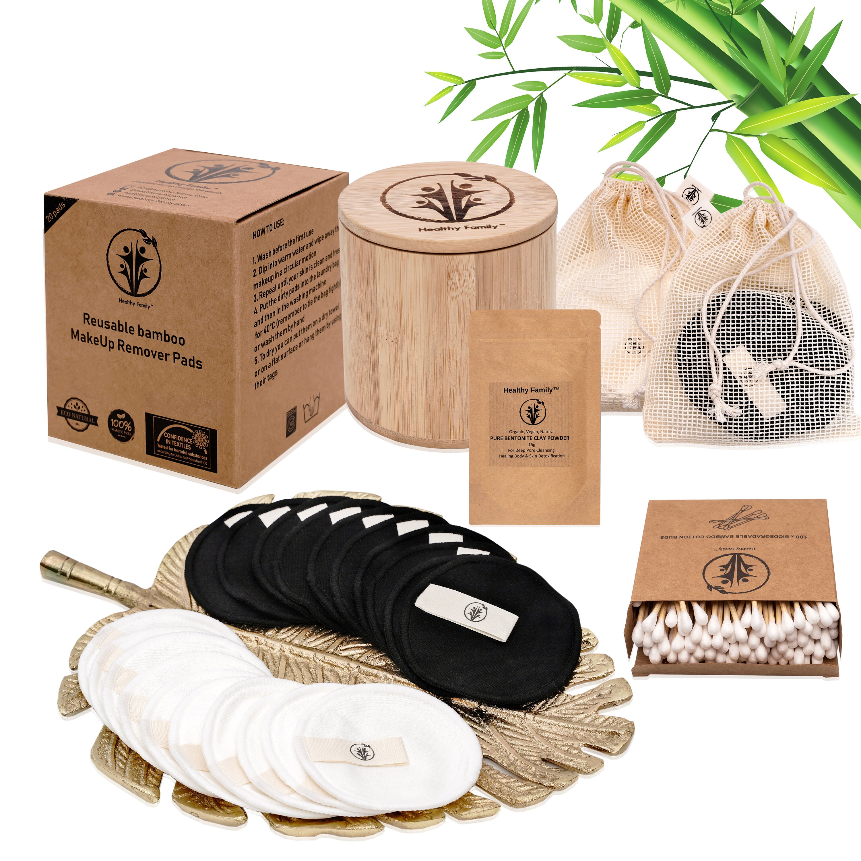 Zero waste gift set. Reusable Bamboo Cotton Makeup Remover Pads. 20x …