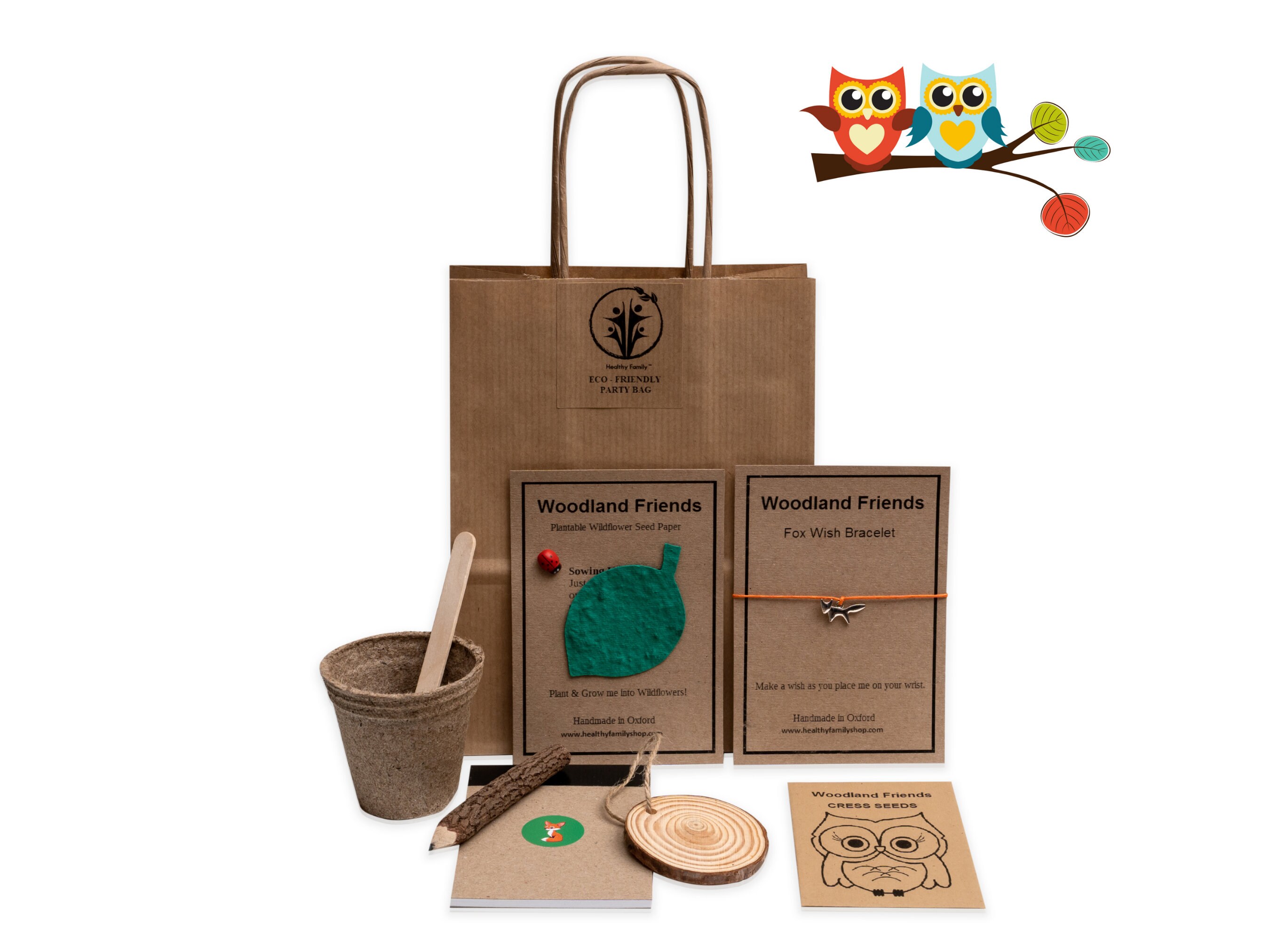 Eco Fox Medium Gift Bag With Retro Green Tissue Paper, 1 Gift Bag