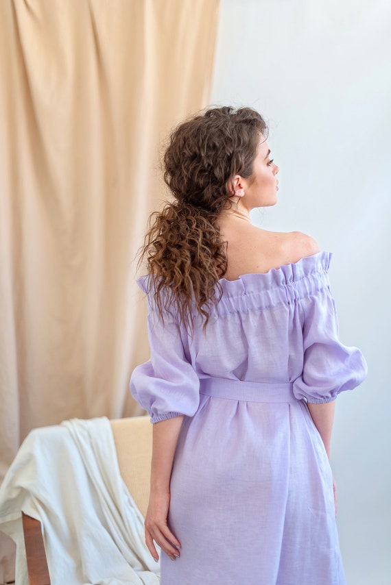 off shoulder peasant dress