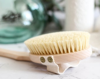 Bath Brush, Body Brush, Dry Massage Brush, Dry Skin Brush, Tampico Brushes, Natural Brush, Body Scrubber, Skin Care, Removable Handle, Eco