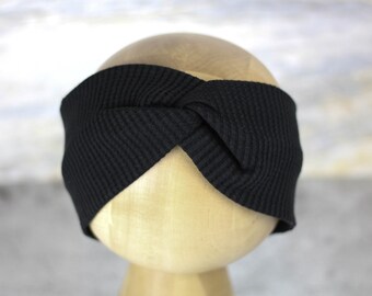Black Cosmetic Headband, Twist Headband, Spa Headband, Bandana for hair, Fitness Headband, Hair Accessories, Yoga Bandana