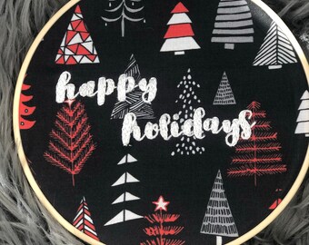 holiday hoop, 6 inch, happy holidays