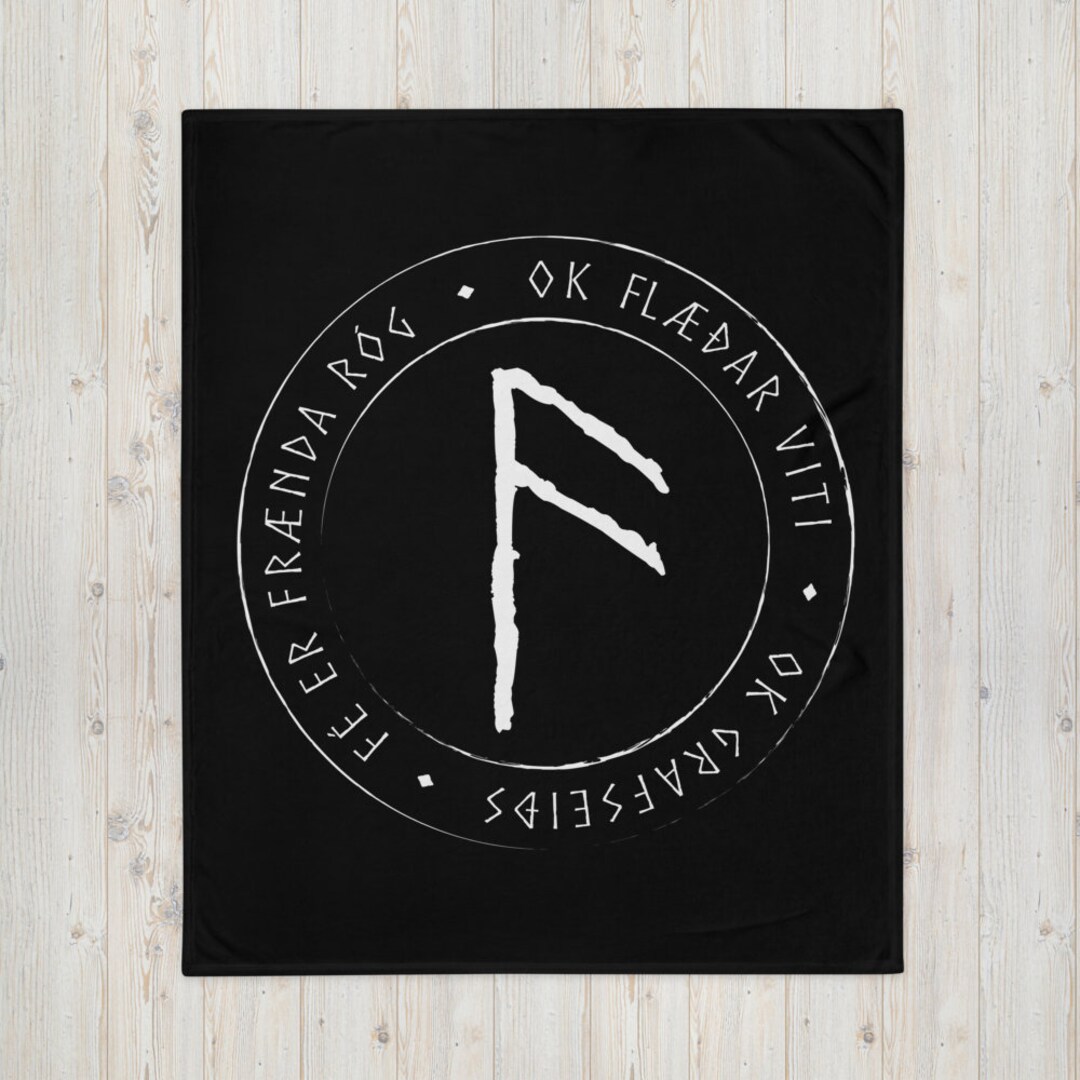 Icelandic Rune Poem - Fé - Wealth - Throw Blanket - Nordic Design ...