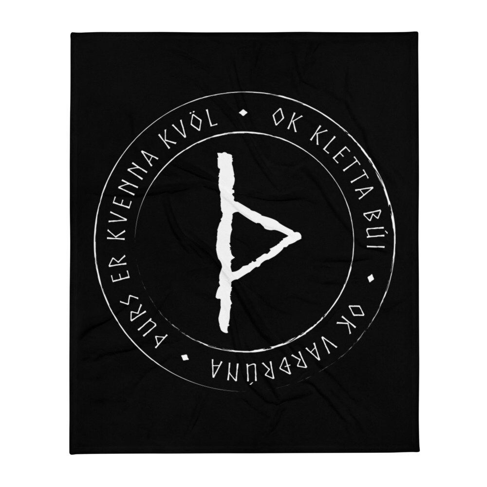 Icelandic Rune Poem - Þurs - Giant - Throw Blanket - Etsy