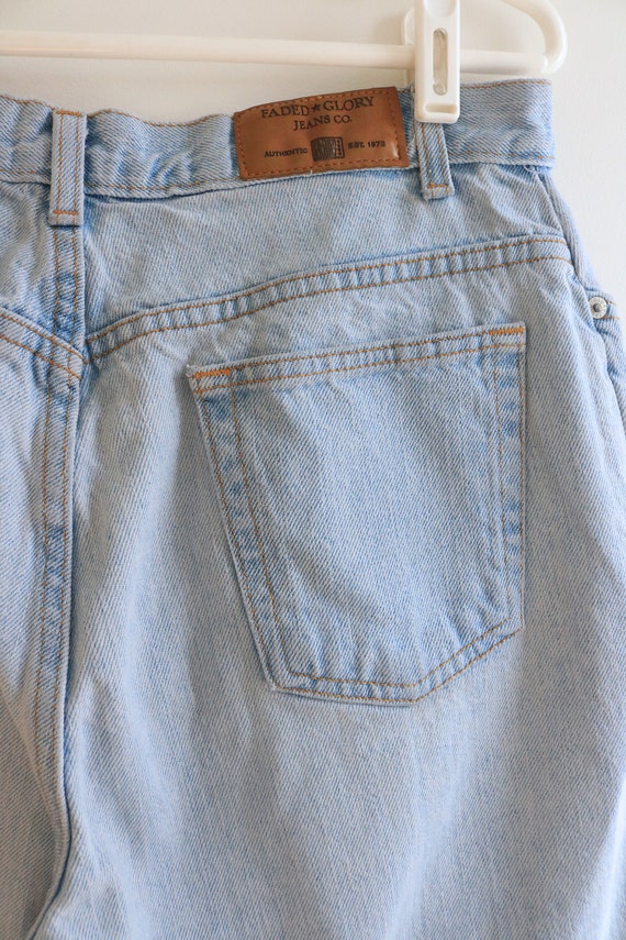 90s Y2k Vintage High Waisted Light Wash Faded Glo… - image 4