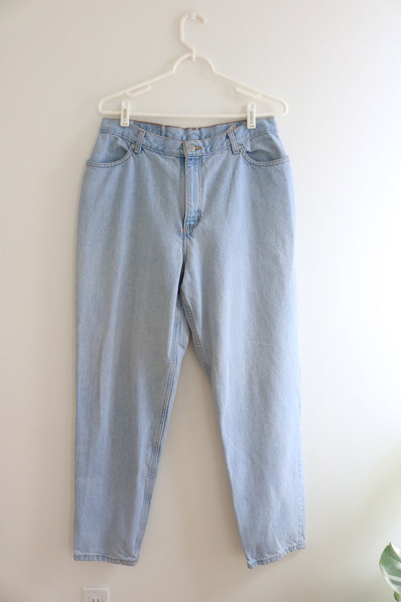 90s Y2k Vintage High Waisted Light Wash Faded Glo… - image 2