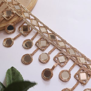 Rose Gold Mirror Sari Border: Indian Wedding Dress Embellishment