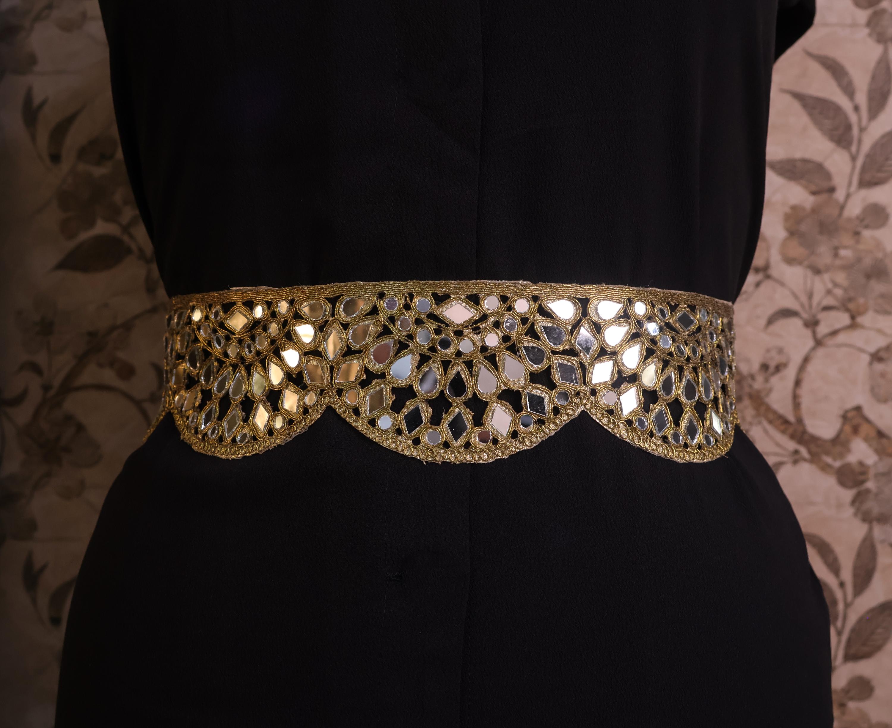 Black and Gold Embroidered Belt Belt Embroidery - Black Belt or Jr. Black Belt - DOBOKS.COM main image 3