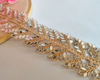 Gold Zari Mirror Cutwork Trim: Indian Sari Dupatta Lace, Sewing Border