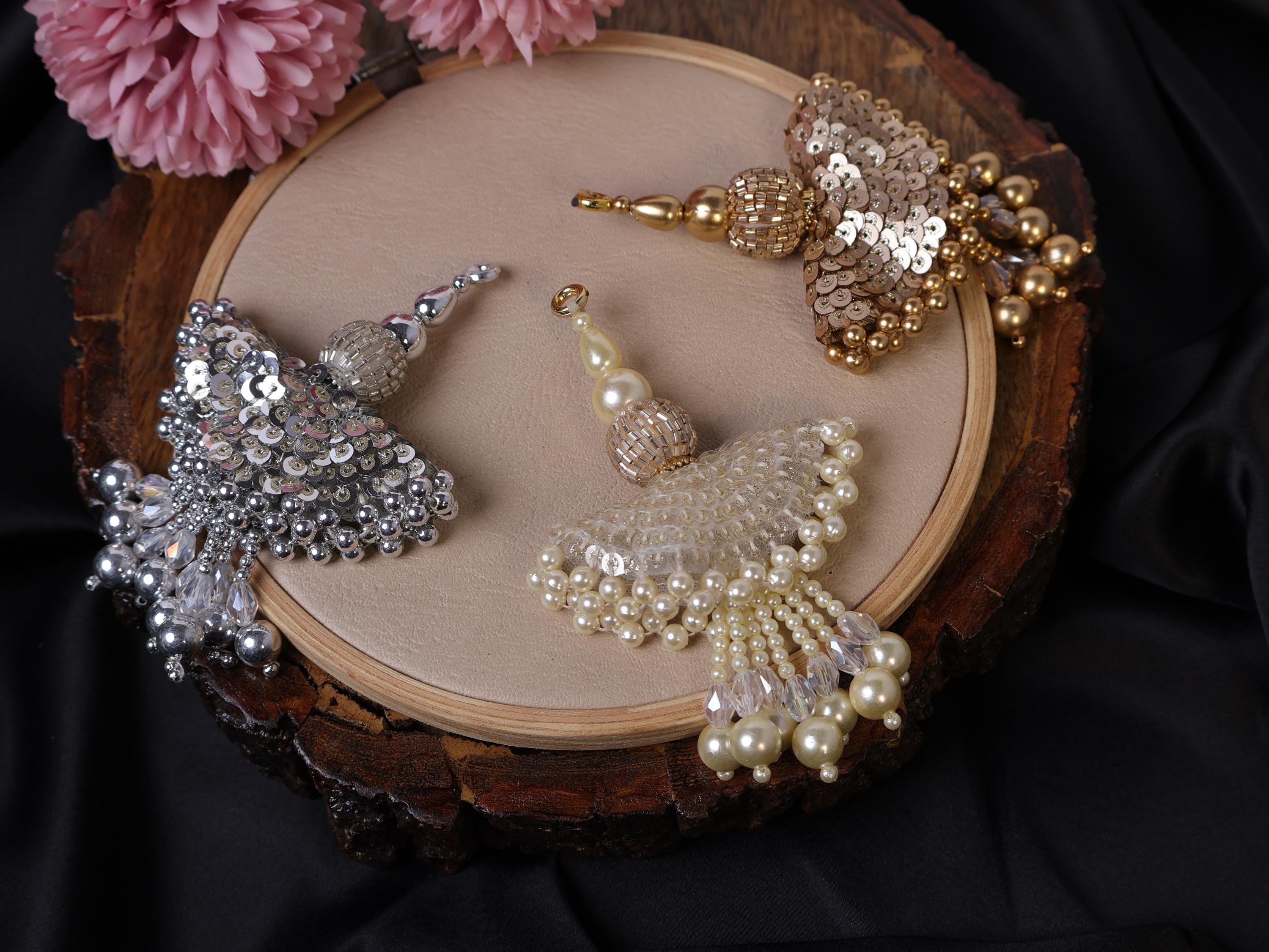 Pearl silver saree blouse México