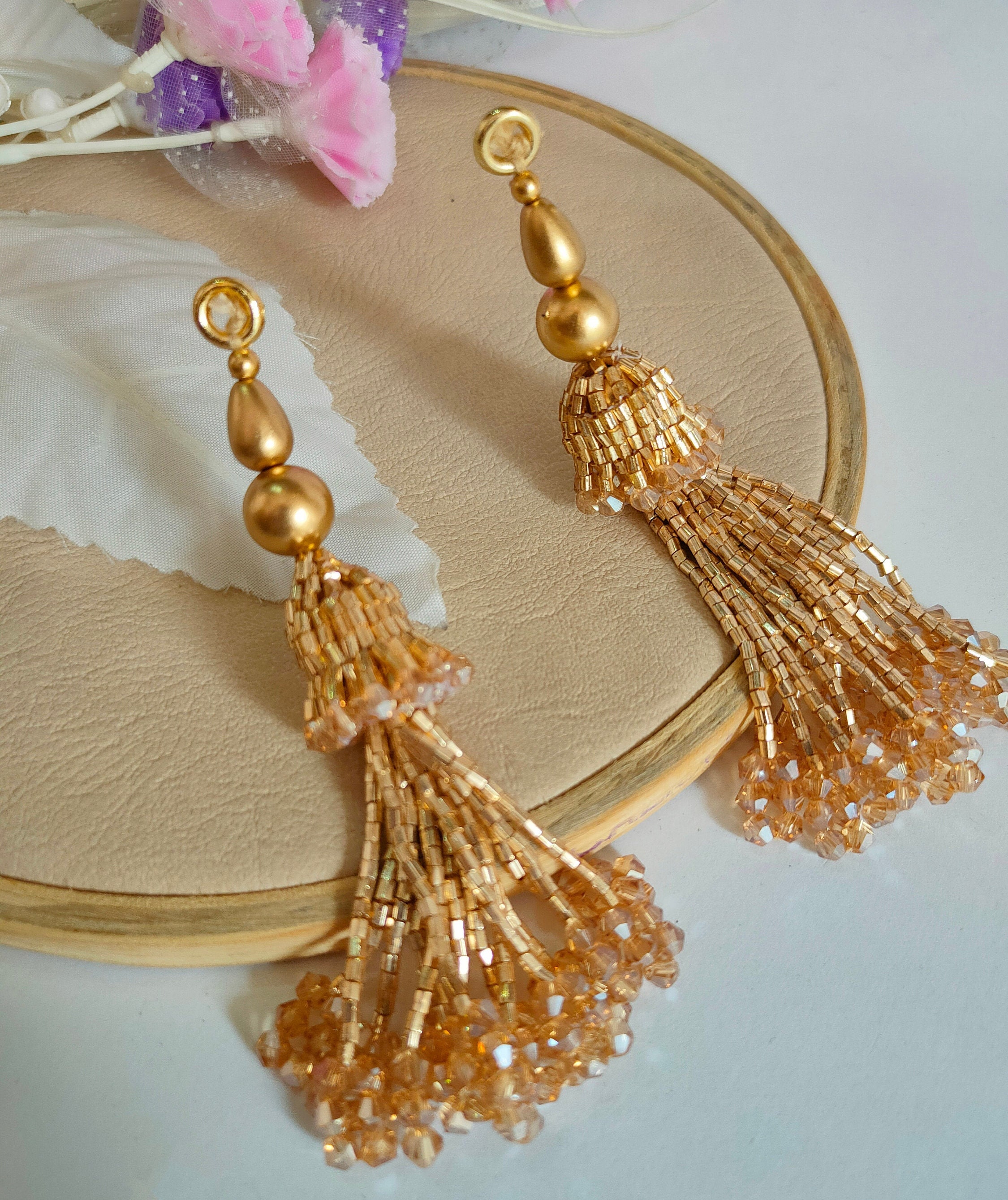 Gold Zircon Ball blouse latkan, Purse hangings, home décor, Bollywood,  Indian, sari, tassel, jhumer, tassel 2 Pair (4 PCS)box51 r2LMSH3