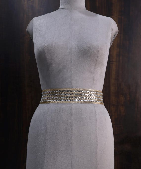 gold embellished belt for dress Gold & Ivory Chain Belt - All Accessories main image 0