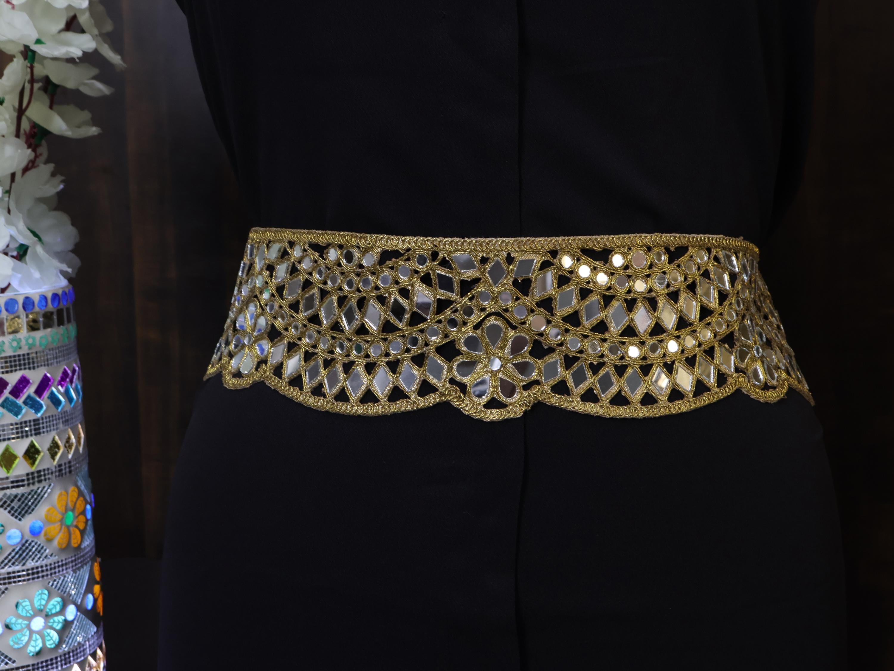 Milor Beaded Scarab Stretch Belt Black Gold Statement Vintage Style Boho Vintage Beaded Belt - Etsy main image 2