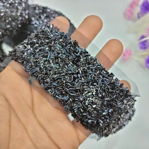 Garniture Glamour Black Gothic Shimmer Border, India Sari Lace, Embellissement de robe de mariée, DIY Couture Crafting Decoration