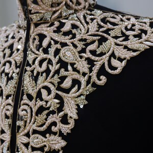 Royal Black & Gold Zardozi Jacket