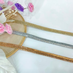 Metallic Ribbon Lace Trim: Gold, Copper, Silver, Indian Sewing Border