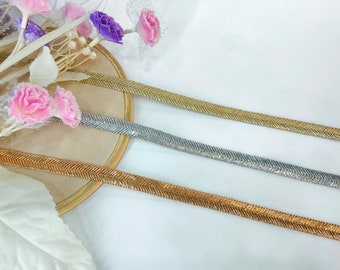 Metallic Ribbon Lace Trim: Gold, Copper, Silver, Indian Sewing Border