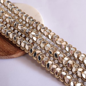 Gold Mirror Sari Border: Vintage Indian Trim, 5cm Wide
