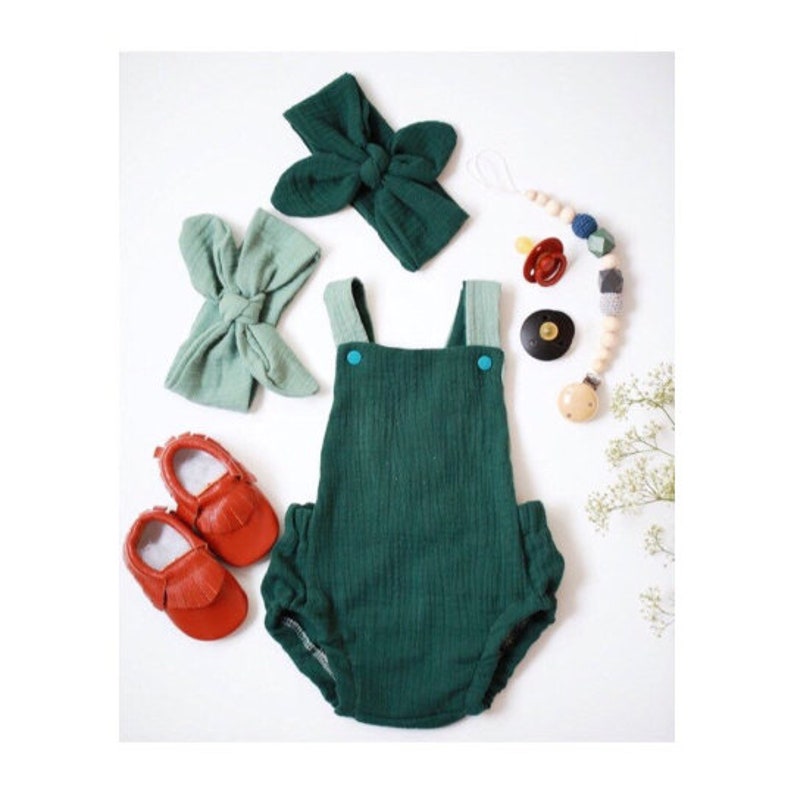 Baby baby clothes clothes baby romper baby romper romper muslin romper green mint