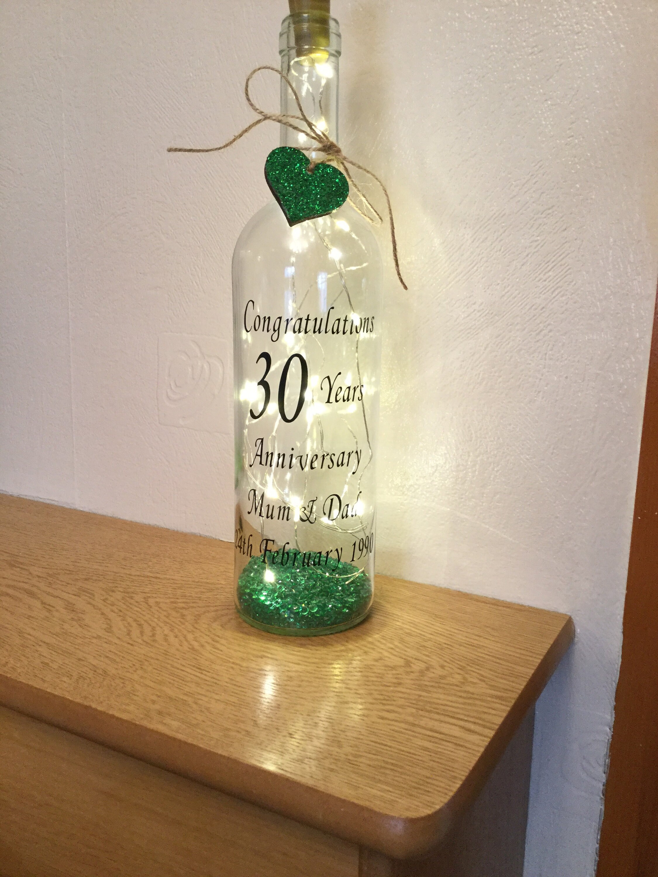 Anniversary Light up Wine Bottle Bottle Light Personalised Etsy UK