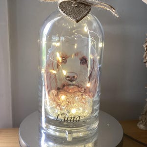 Personalised Cockapoo light up bottle, bottle lamp with gift messaging service & gift bag