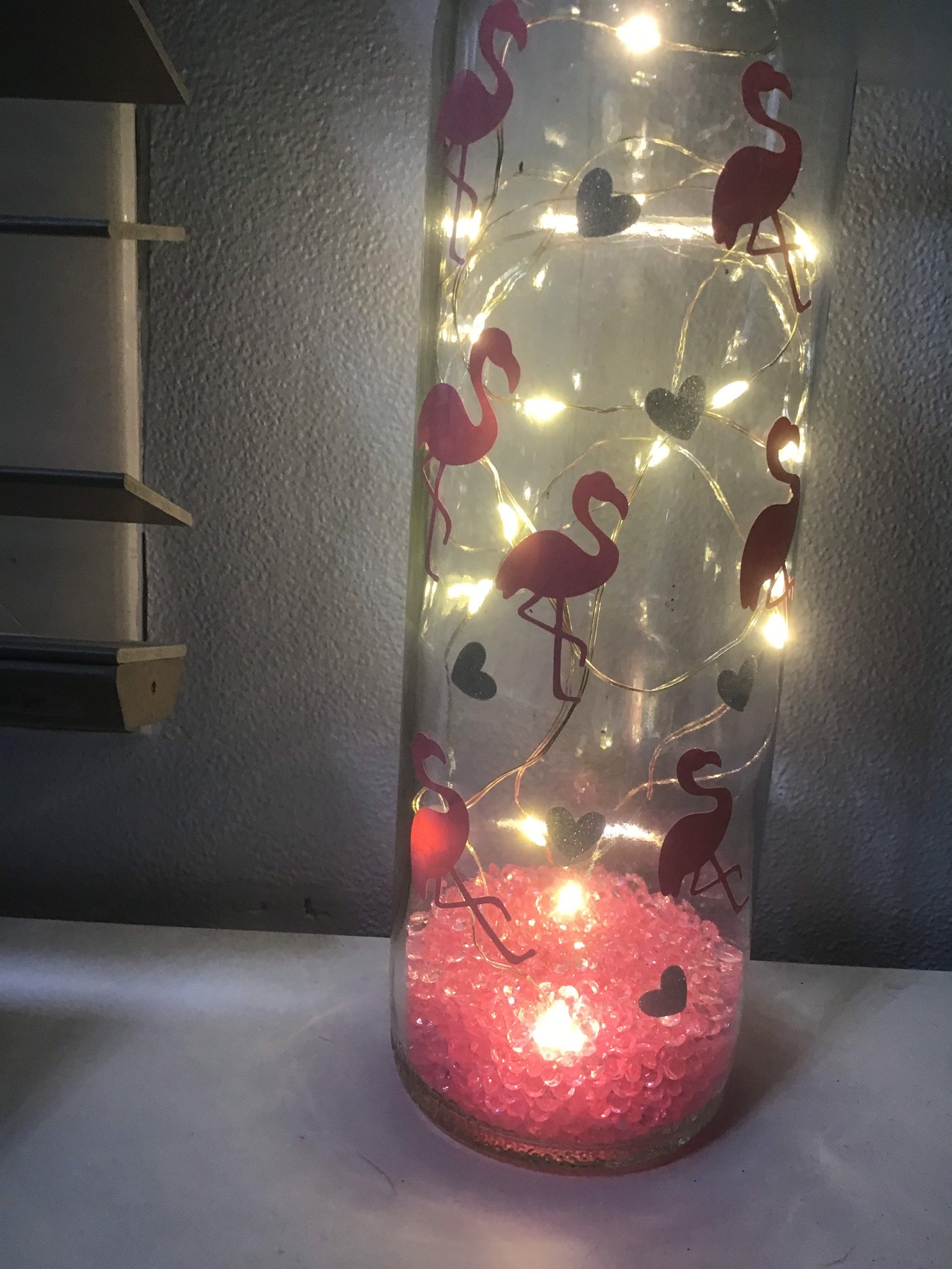 Flamingos Light up Wine Bottle Bottle Light Birthday Gift Etsy