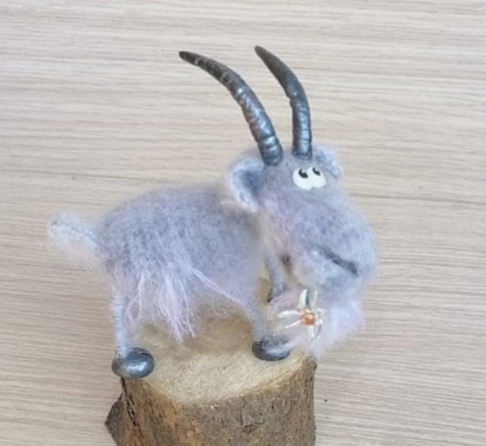 White goat ornament goat plush mountain goat yule goat Farm Etsy