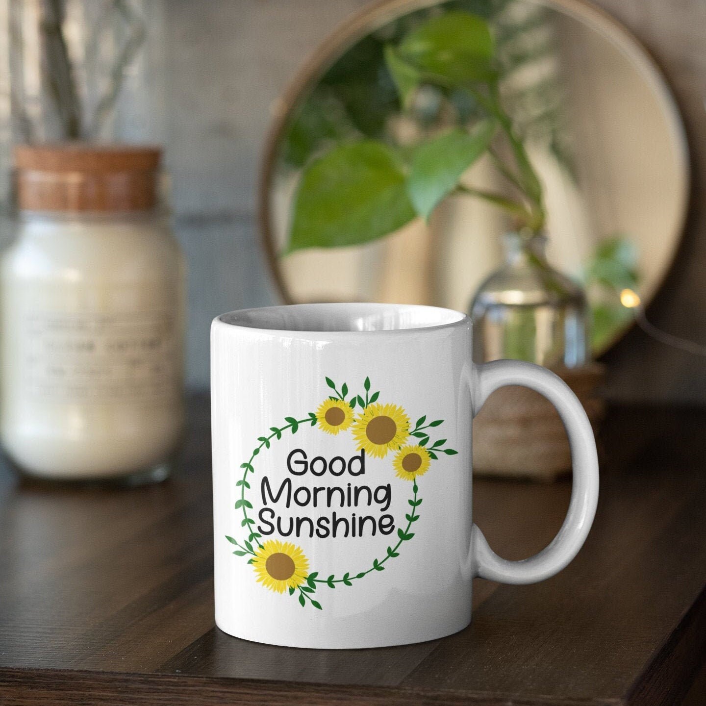 Sunflower Coffee Mug Good Morning Sunshine Coffee Cup Etsy