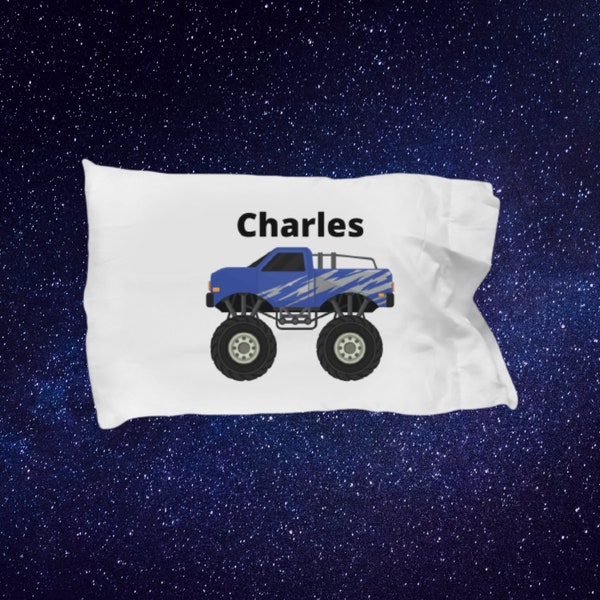 Monster Truck Pillow Case Etsy