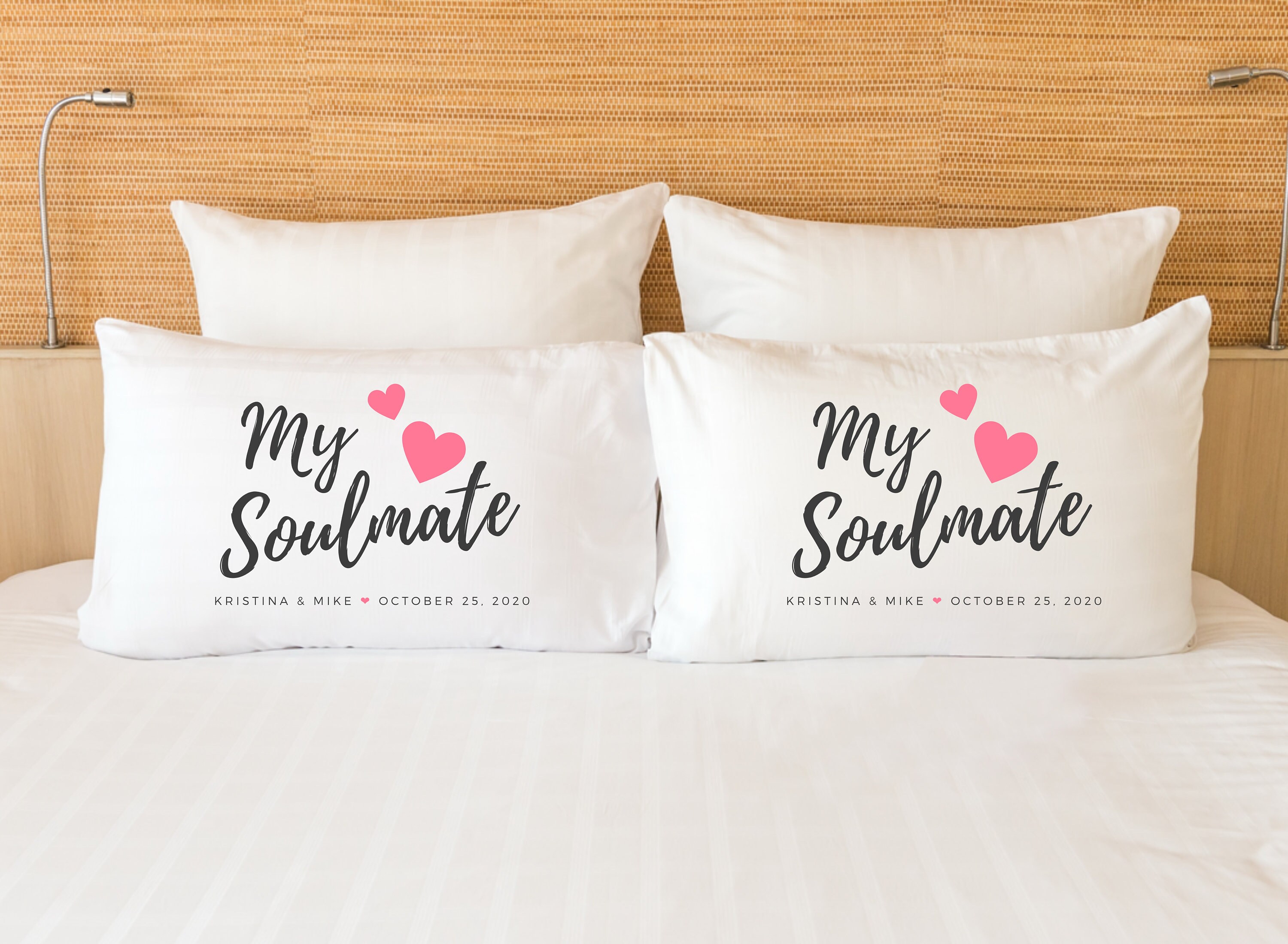 Couples Pillowcases My Soul Mate Personalized Pillow Case Etsy