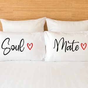Couples Pillowcases Soul Mate Personalized Pillow Case Wedding Gift Set Bedroom Pillow Covers Pillows for Bed Standard Pillow Cover