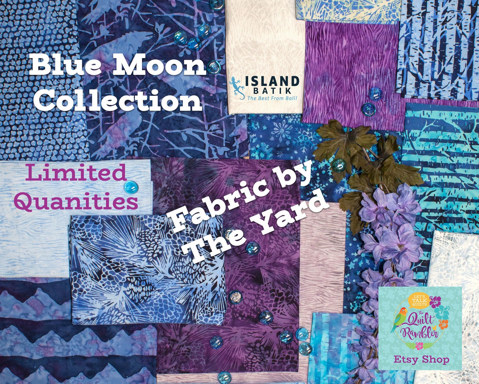 Island Batik Blue Moon Fabric Collection Part 2 Etsy