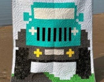 Duck, Duck, Beep- Off-road 4x4 Pixelated Quilt Pattern (Digital Download)