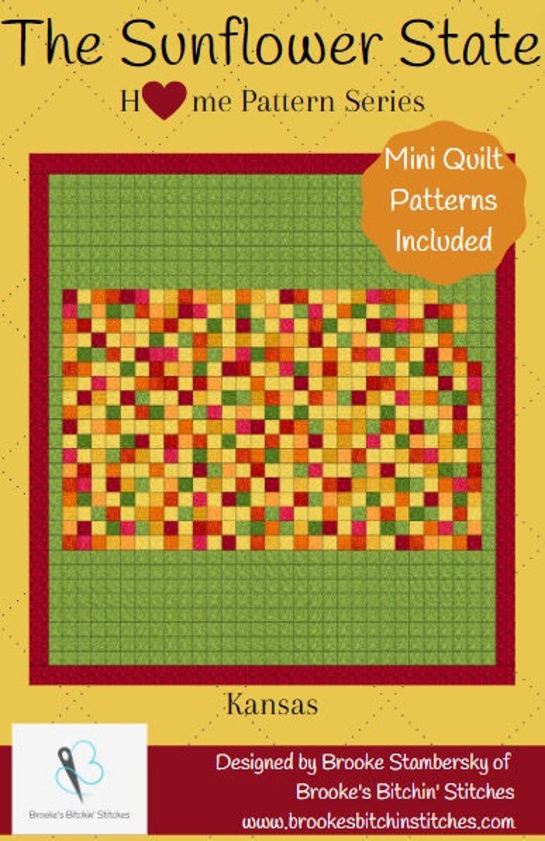 The Sunflower State - Kansas Pixelated Quilt Pattern (digital Download ...