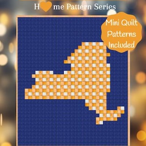 The Empire State - New York - Pixelated Quilt Pattern (Digital Down