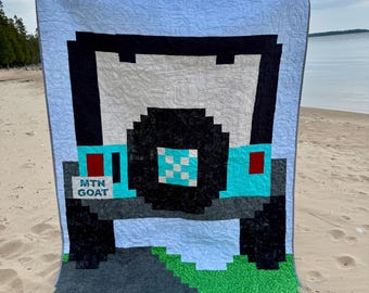 Beep You Later - Jeep Off-road 4x4 Pixelated Quilt Pattern (Instant Download)