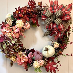 Fall Leaf Wreath, Autumn Leaf Decor, Unique Handmade Pumpkins, Autumn Home Decor, Fall Farmhouse Rustic Wreath, Fall Shabby Chic Decor