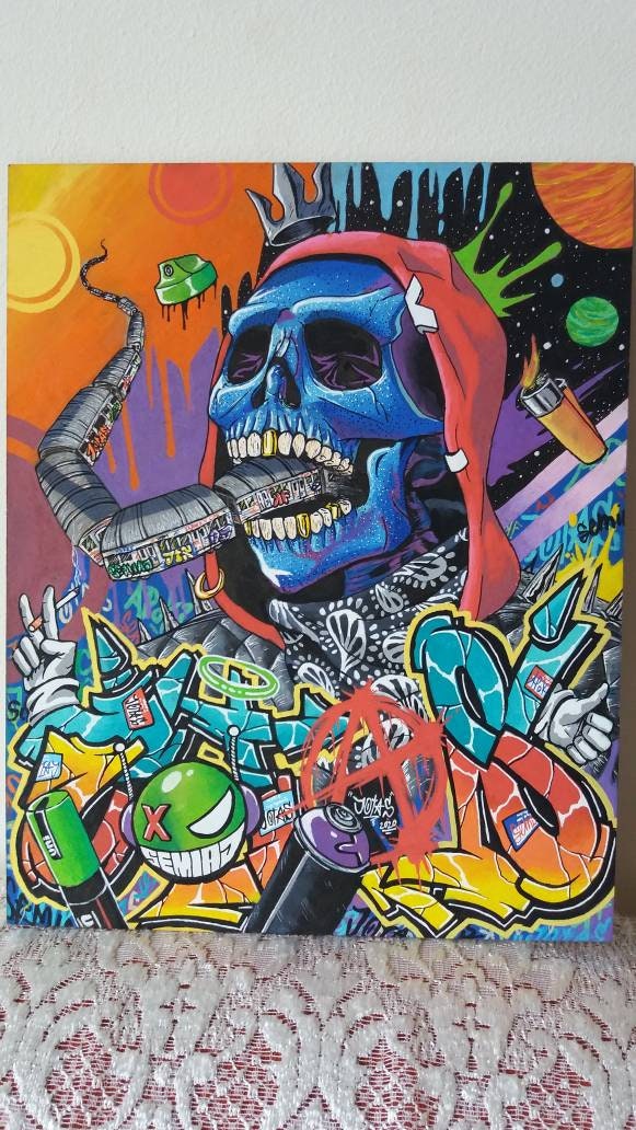 Graffiti urban corpse painting
