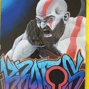 Kratos god of war Graffiti box