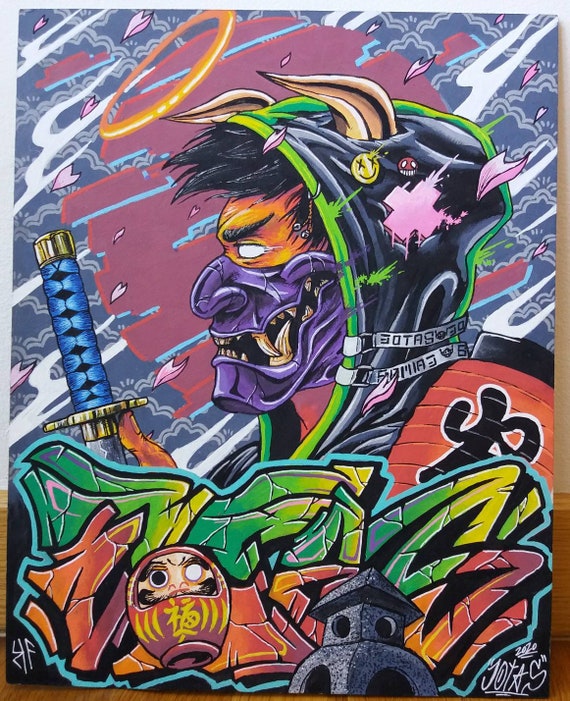 Urban Ninja Graffiti Painting - Etsy